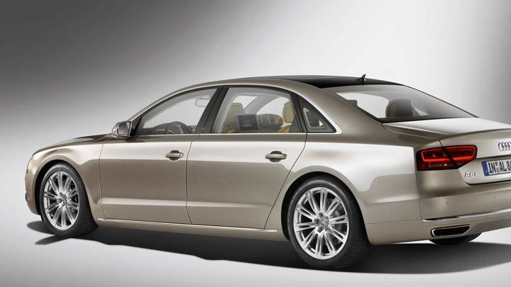 Side Pose Of 2011 Audi A8 L W12 Quattro In Golden